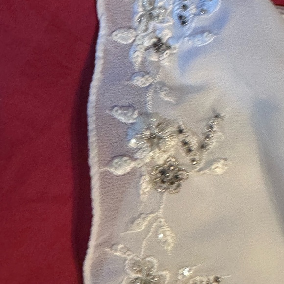 🥂 Vintage Wedding Pashmina with Beautiful Bead Work and Pave Crystals 🥂 - Picture 8 of 10